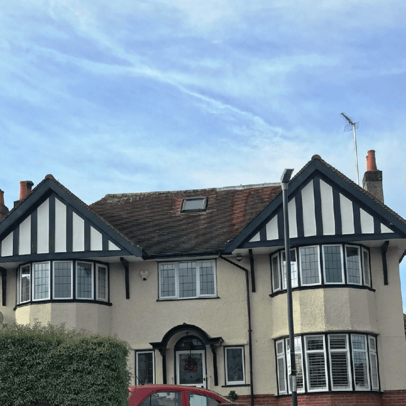 Front house painted tudor black