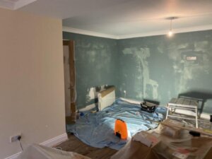 Gallery-Patchy wall painting green