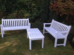 Wooden Garden furniture repainted